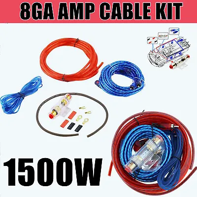 $11.59 • Buy 8 Gauge Audio Amp Kit - Car Stereo Amplifier Power Wire & RCA Cable AGU Fuse 12V