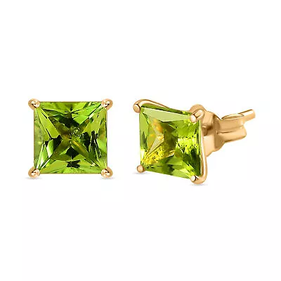 2.33ct Peridot Solitaire Stud Earrings For Women In 9ct Yellow Gold Push Back • £83.99