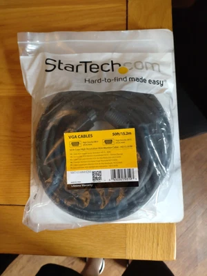 £42.50 • Buy 50m VGA Monitor Cable Male To Male Connection - Connect Laptop PC To TV Video
