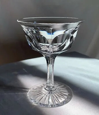 $20 • Buy ABCG Clark Cocktail Crystal Cut Glass. Panels On Bowl And Zippers On Stem.1904