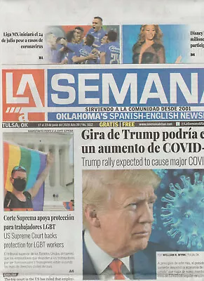 La Semana Oklahoma's Spanish-English Newspaper June 2020 Donald Trump Gay Pride • $20