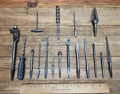 Vintage Tools Hand Drill Auger Brace Bit Lot • Specialty Antique Woodworking ☆US • $19.50