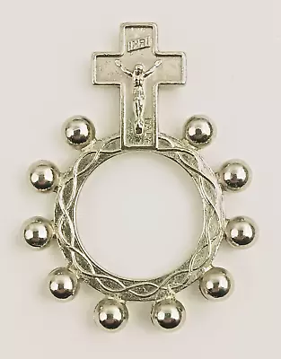 Vintage INRI Jesus Pocket Rosary Ring Made In Italy • $12