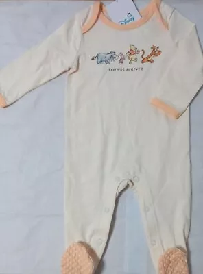 DISNEY WINNIE THE POOH BEAR Licensed Baby Girl Boy Coverall All-in-one Sz0 • $18.95