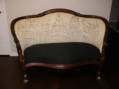 VICTORIAN Antique Parlor COUCH SOFA • $520