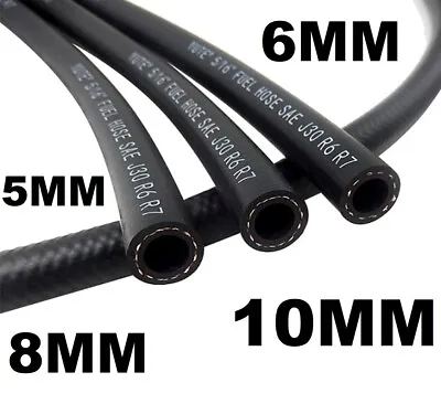 £4.99 • Buy 5-6-8-10mm REINFORCED FUEL HOSE PIPE ENGINES OIL UNLEADED FUEL INJECTION RUBBER