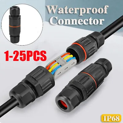 25X 2 Pole Core Joint Outdoor IP67 Waterproof Electrical Cable Wire Connector UK • £2.96