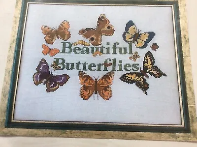 Jane Greenoff Cross Stitch Kit - BEAUTIFUL BUTTERFLIES  -  Inglestone 10” X 7” • £12.99