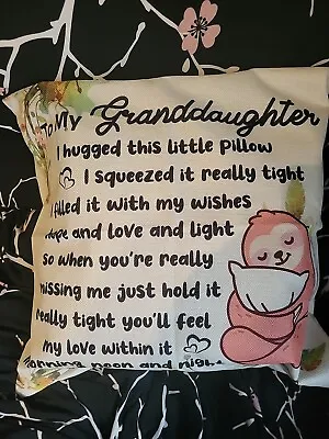 Pillow Cover Granddaughter Gifts From Grandma Grandpa Lovely Hug Pillow Covers  • £2.99