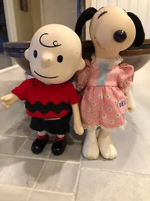 Vintage 1966 Peanuts Charlie Brown & BellePocket Dolls • $17