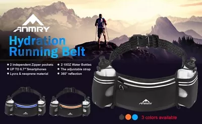 Running Hydration Belt Waist Packs Bag With Adjustable Belt With Water Bottles • $8