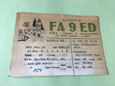 Vintage QSL Radio Communication Card 1948  Algerie  Ref 52479 • $6.05