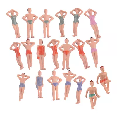 20Pcs 1:50 Painted Model Beach Swimwear People Figures O Layout Pose Acc Pe • £5.06