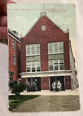 Vintage Postcard Middletown New York NY Fire House Department Eagle Hose  • $9.99