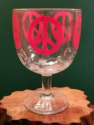 Vintage Peace Sign Beer Glass Goblet Schooner Carnival Prize Stemmed Mug • $30.35