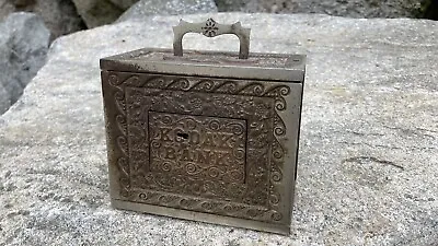 Antique J & E Stevens Cast Iron Bank Kodak Camera Box Coin Still Bank No Key • $175