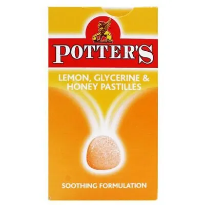 £5.94 • Buy Potters Lemon Glycerine & Honey Pastilles Soothing Formulation Mucus Cough 45g