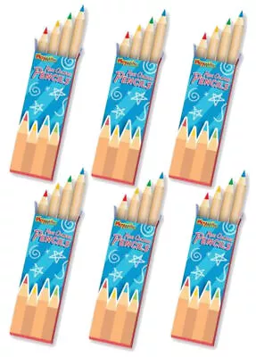 6 Half Size 4 Colour Pencils - Pinata Toy Loot/Party Bag Fillers Childrens/Kids • £2.99