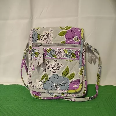 - VERA BRADLEY Crossbody In Watercolor Pattern Grey Purple Floral • $19.99