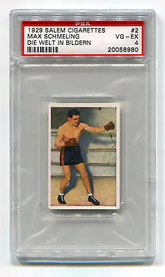 1929 Salem Cigarettes Die Welt Bildern 2 Max Schmeling PSA 4 NQ HOF Boxing Card • $99.99
