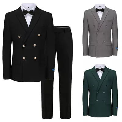 Men's Slim Fit 2-Piece Double Breasted Suit • $99.99