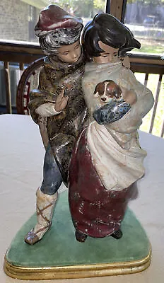 Lladro #1279 Facing The Wind Figurine Juan Huerta Retired Gres Finish No Box • $229