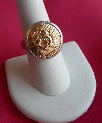 $899 • Buy David Yurman Sterling Silver 18K Gold Men's Petrvs Lion Signet Ring Size 8.25