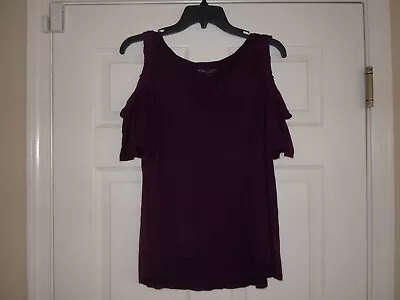 MUDD Women's Blouse Shirt Top Size Medium Cold Shoulder Purple • $10