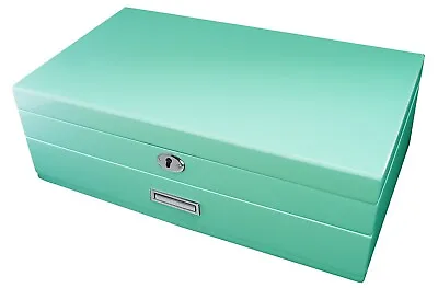 Tiffany High Gloss Jewellery Box With Mirror Pull Outdrawer Lock & Key • $88