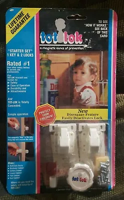 Magnetic Tot Lok Starter Set System With 2 Locks And One Key New Nos Nip 1990  • $19.99