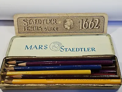 £9.99 • Buy Berol Verithin - Mixed Coloured Pencils Used ,Mars Tin , 13 Pencils 