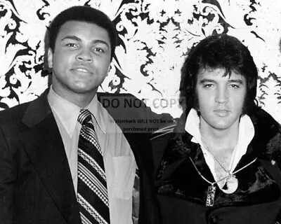 MUHAMMAD ALI  THE GREATEST  W/ ELVIS  THE KING  - 8X10 PUBLICITY PHOTO (ZY-192) • $8.87