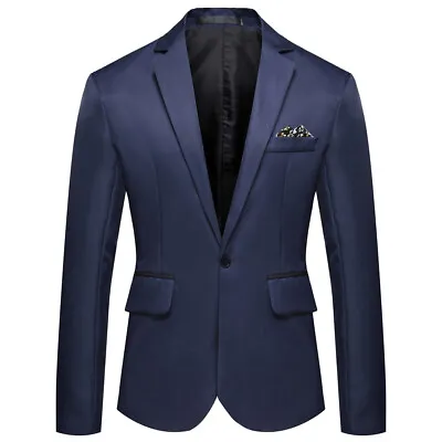 Men's Tuxedo Jacket Notched Lapel One Button Suit Blazer For Dinner Wedding Prom • $19.63