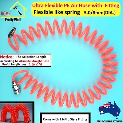 Ultra Flexible PE Air Hose Spring Nitto Fitment Fitting Compressor Plug Coupler  • $15.95