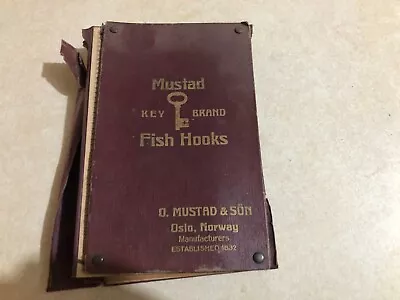 Vintage Mustad & Son Key Brand Fish Hooks Salesmans Sample Book 1900 Oslo Norway • $25