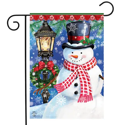 $9.86 • Buy Snow Country Snowman Winter Garden Flag Lamp Post Wreath 12.5  X 18 