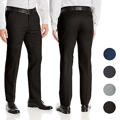 Men's Formal Slim Fit Slacks Trousers Flat Front Business Dress Pants • $34.64
