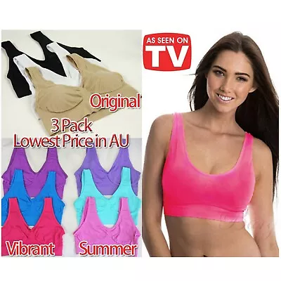 Set Of 3 Bra Leisure Shapewear Seamless S M L XL XXL 3XL 4XL Ahh So Comfy Aah • $18.99