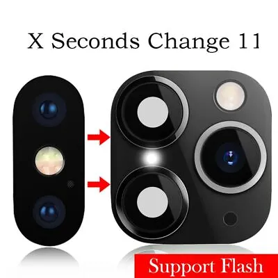 £4.05 • Buy XR X To IPhone 11 Pro Max Seconds Change Fake Camera Lens Sticker Cover Case