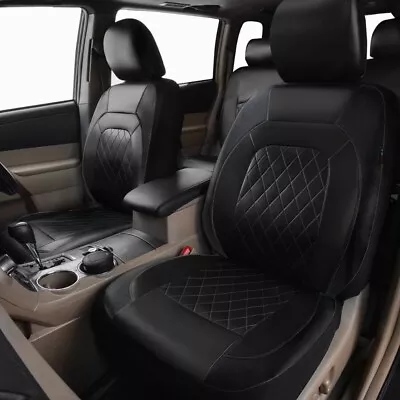 $30.58 • Buy Car Leather Front Seat Covers Protector Cushion Waterproof W/Headrest Set Of 2