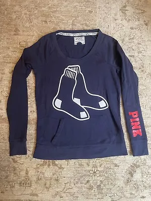 Victoria Secret PINK MLB Red Sox Sweatshirt Size Medium Navy Blue • $35