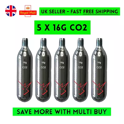 THREADED  CO2 16g Canisters 5x 10x Refills Inflator Bike Tyre Pump Gas Cartridge • £10.99