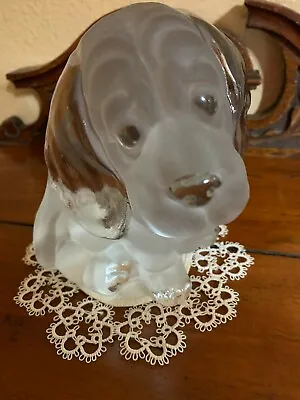 Vintage Viking Glass Beagle Bookend Figurine With Label • $18.95