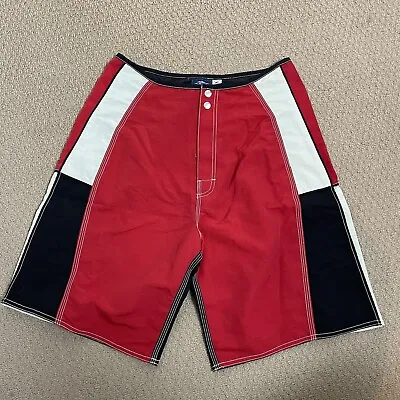 Vintage Rip Curl Sample Board Shorts Red Black Mens Large Beach Australia • $26.10