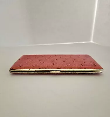 Vintage Faux Red Crocodile And Gold Metal Cigarette Holder/ Cigarette Case • $33