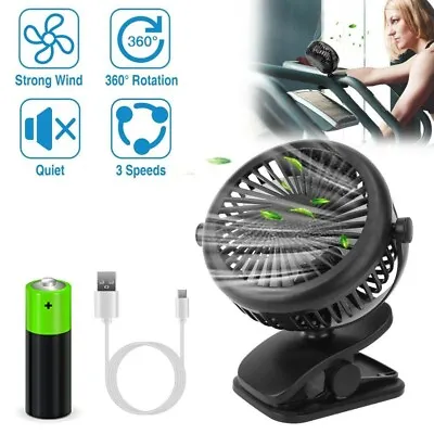 $14.89 • Buy Rechargeable Portable Adjustable Clip Fan Cooling Mini Desk Baby Stroller Fan