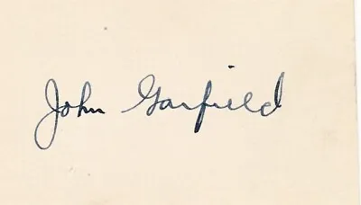 John Garfield- 1940's Signed Card • $96