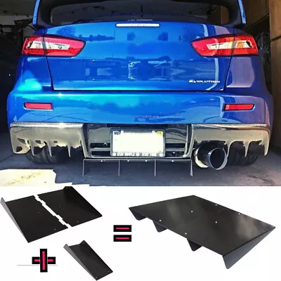 For MITSUBISHI Lancer EVO Car Rear Diffuser 4 Fins Bumper Spoiler Splitter Lip • $35.99