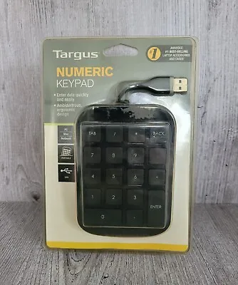 Targus Usb Numeric Keypad Black Ergonomic Portable For Pc / Laptop / Macbook  • £9.99