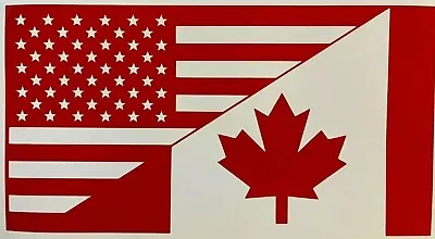 ANY COLOR Split USA Canada Flag Die Cut Decal Sticker Stars Maple Leaf  • $8.99